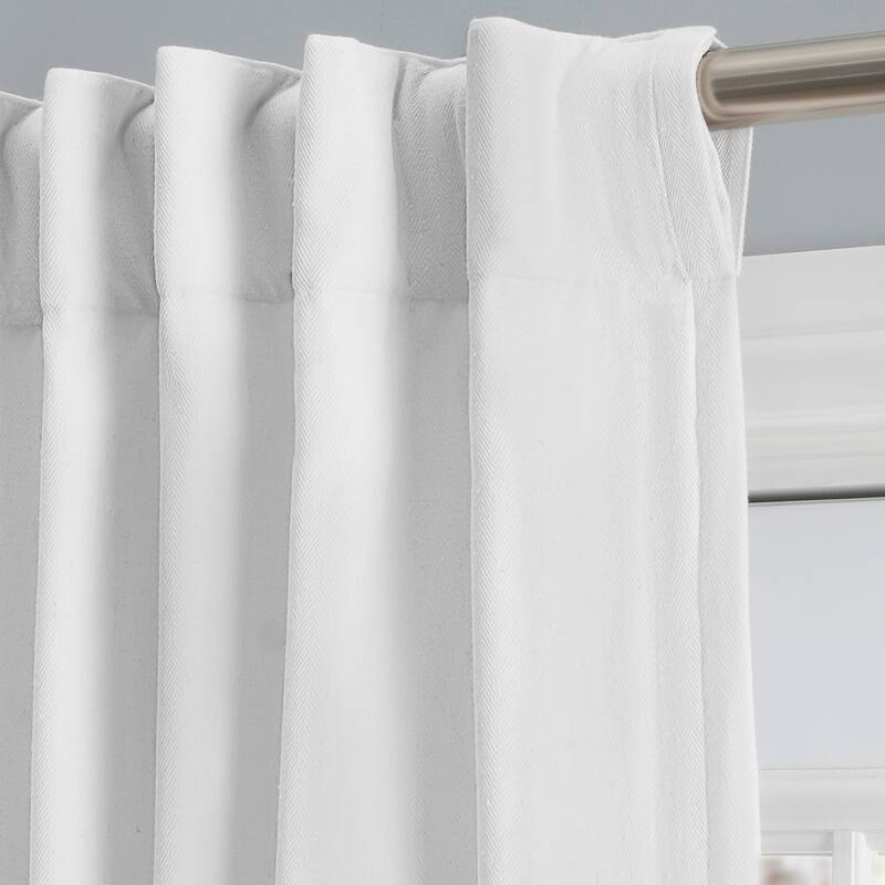 Chevron Recycled Cotton Double Wide Patio Rod Pocket W Back Tab Panel - 96"W x 84"L