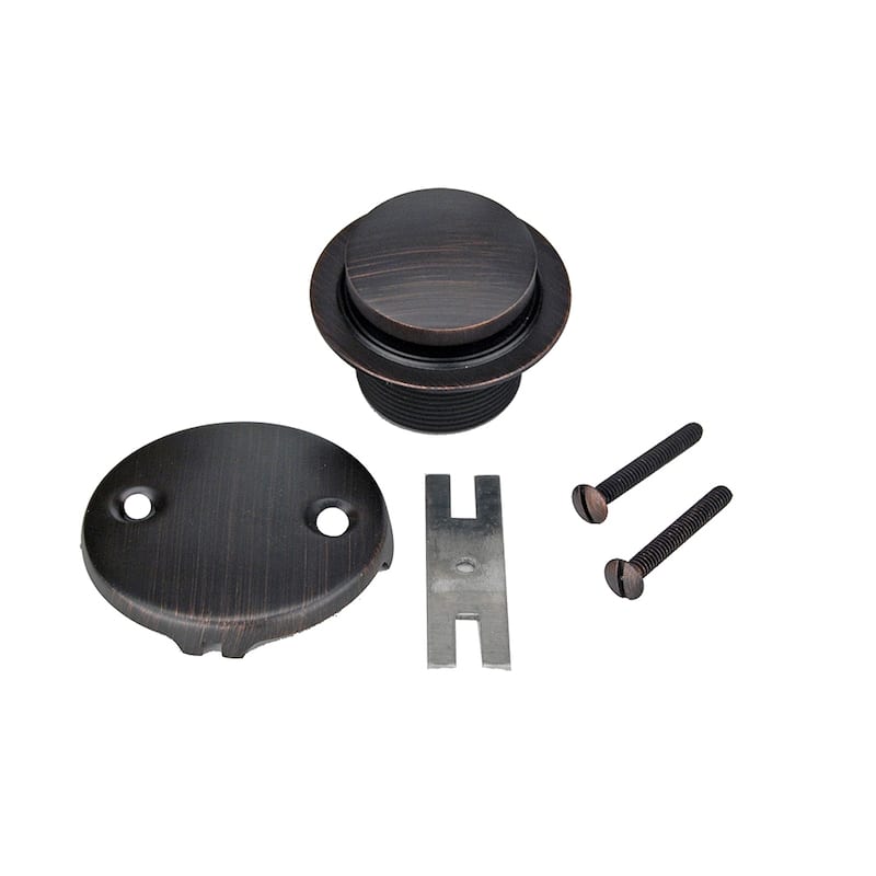 Tub Drain Trim and Two-Hole Overflow Cover for Bath Tubs in Oil Rubbed Bronze (D-302ORB)