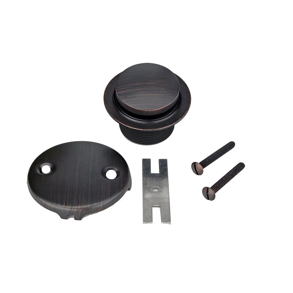 Tub Drain Trim and Two-Hole Overflow Cover for Bath Tubs in Oil Rubbed Bronze (D-302ORB)