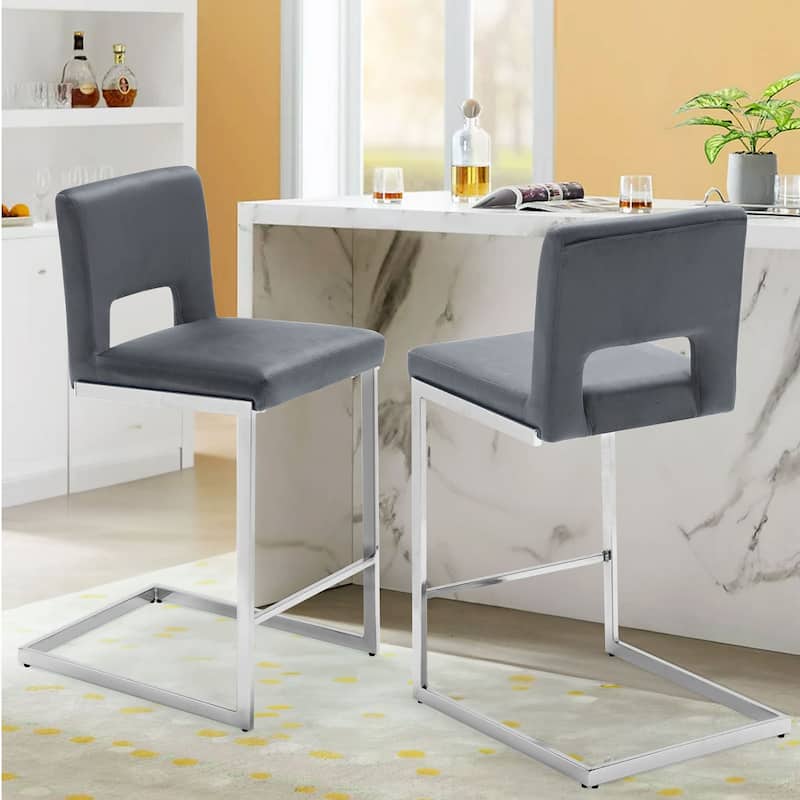 26" Counter Height Bar Stools Set of 2/3 with Metal Frame - 18"W x 23"D x 37.6"H