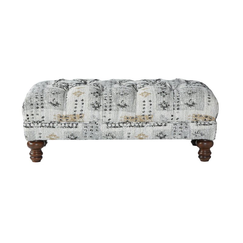 Roundhill Furniture Charbilia Fabric Tufted Cocktail Ottoman