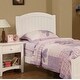 preview thumbnail 7 of 6, Twin Youth Bed with Carved Headboard - Elegant and Simple White Design