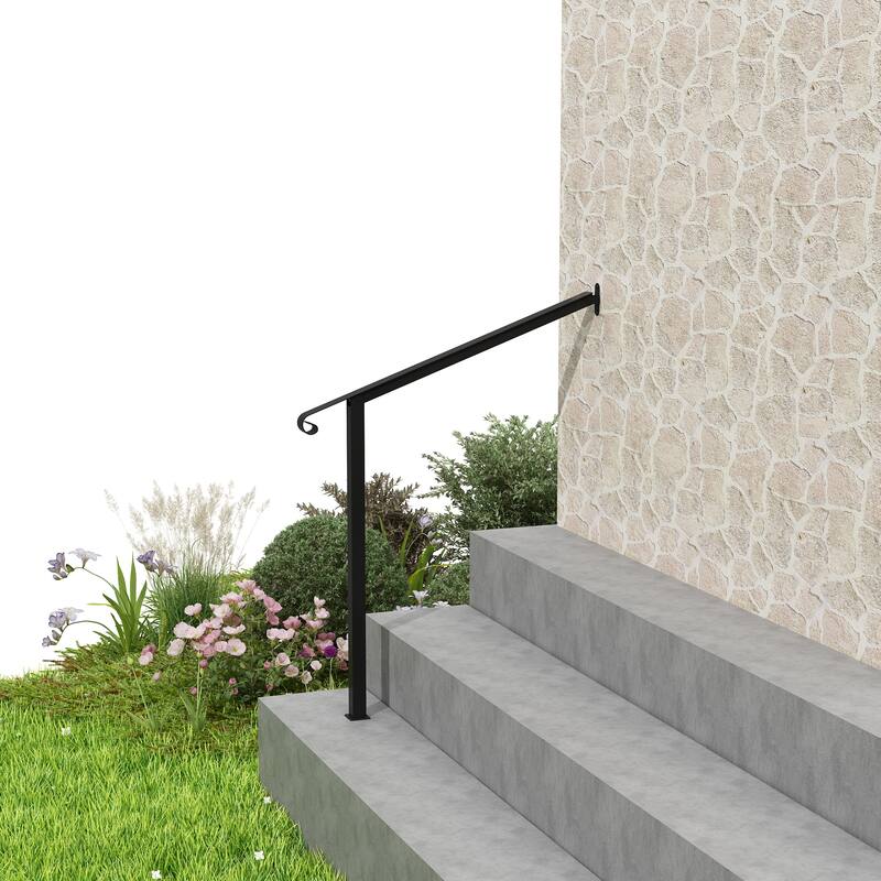 Iron Handrail Elegant Outdoor Rail for Stairs, Porches, and Walkways