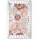 preview thumbnail 1 of 4, Boho Shabby Chic Floral Girl Fitted Mini Portable Crib Sheet Ivory Bohemian Vintage Garden Watercolor Flower Nature Elegant Rose
