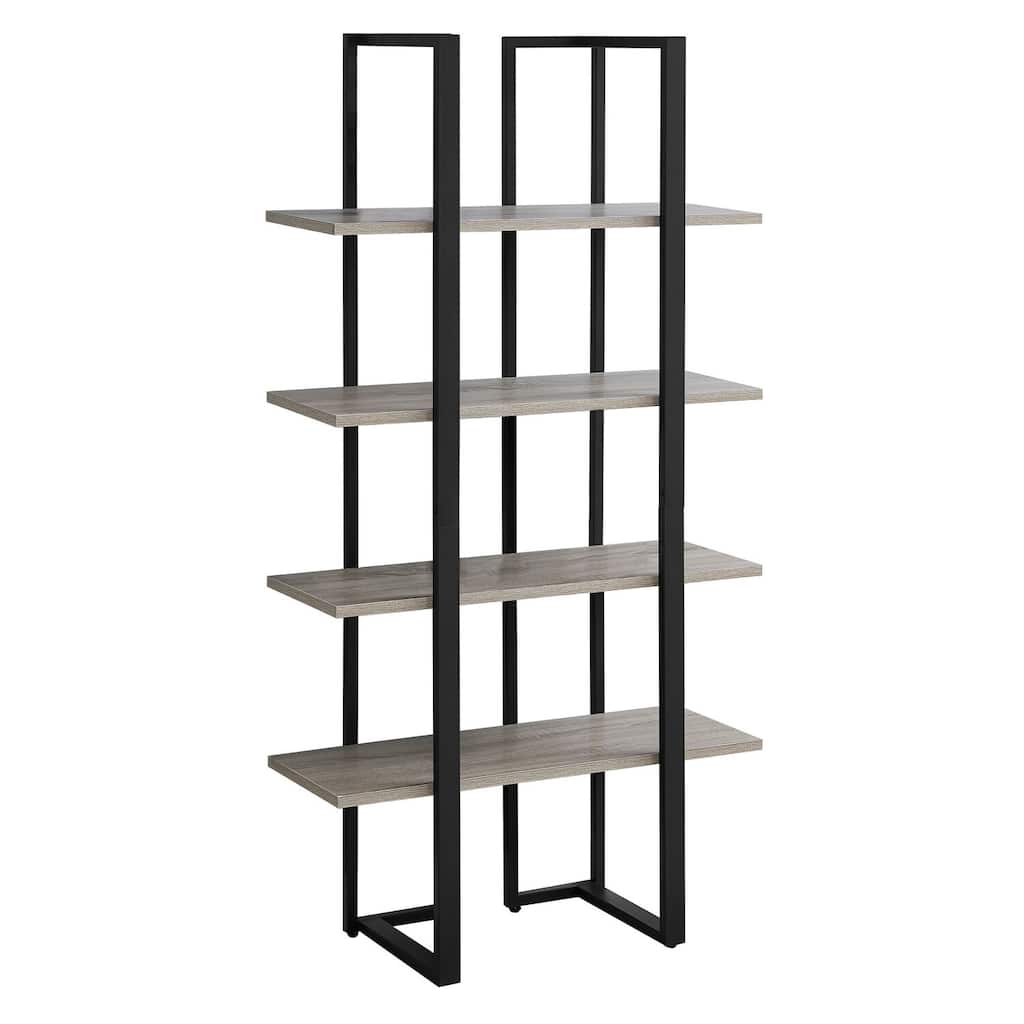32-Inch High Low Wooden Bookcase with 2 Open Shelves in White Finish for Storage and Display - 32