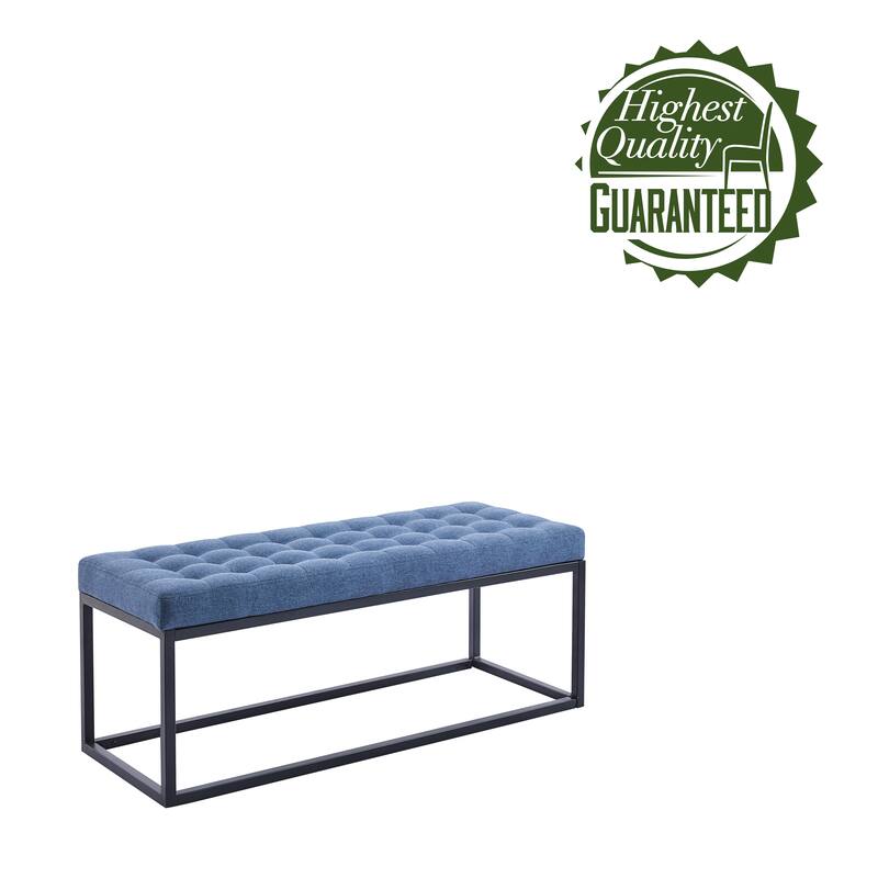 Porthos Home Vera Fabric Bench with Steel Base