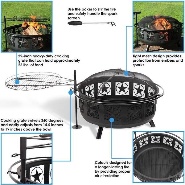 Sunnydaze Heavy Duty Fire Pit Spark Screen Protector 22 Black Sunnydaze Heavy Duty Fire Pit Spark Screen Protector 22 Black