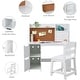 preview thumbnail 5 of 4, White Study Desk and Chair Set - Features Bookshelf, Bulletin Board