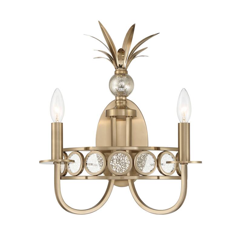 Savoy House 9-1207-2 Hearst 2 Light 17" Tall LED Wall Sconce - Noble Brass