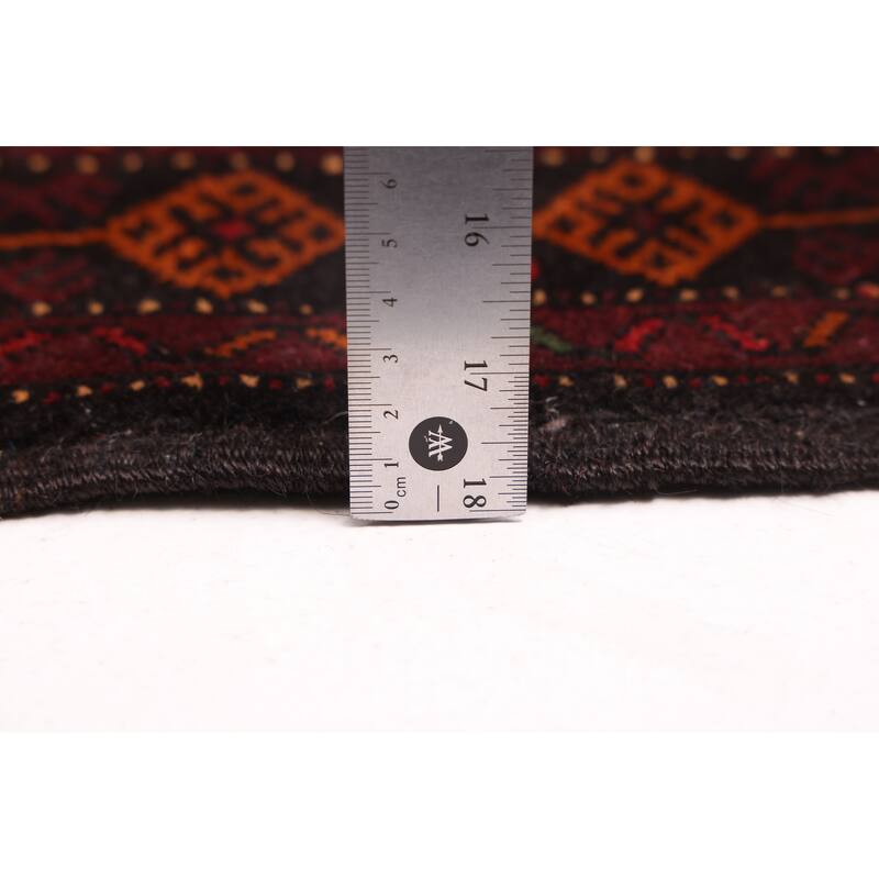 ECARPETGALLERY Hand-knotted Teimani Black, Orange Wool Rug - 4'3 x 6'6