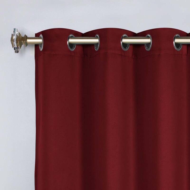 Superior Solid Machine Washable Room Darkening Grommet Curtains, Set of 2