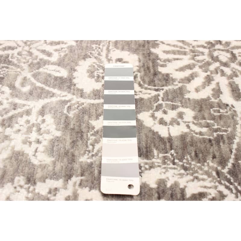 ECARPETGALLERY Hand-knotted Heritage Grey Silk, Wool Rug - 2' 7" x 10' 2"