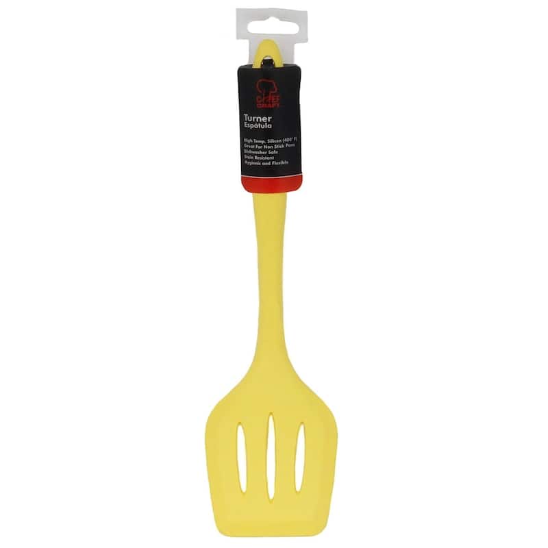 Chef Craft 12" Premium Heat Resistant Silicone Slotted Turner Spatula