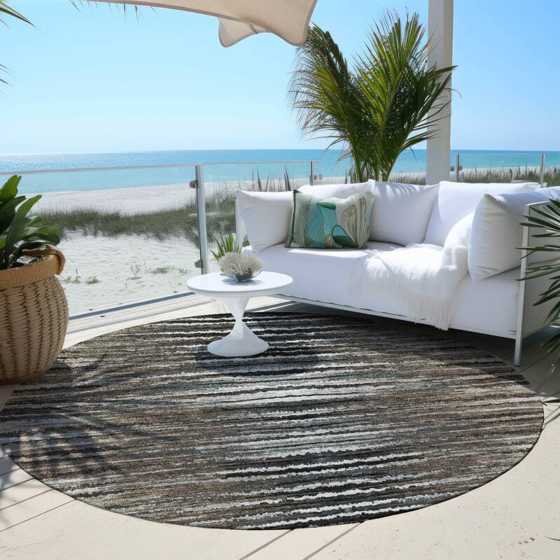 Alsin Stripe Easy-To-Clean Heritage-Inspired Outdoor Rug