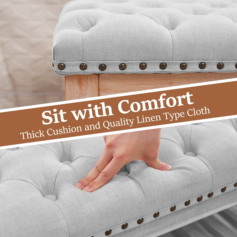 Upholstered Wood Bed Bench/Ottoman