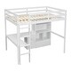 preview thumbnail 18 of 38, Full Size Loft Bed with Bulit-in L-Shaped Desk and Ladder, Wooden High Loft Bedframe with Storage Drawers and Shelves
