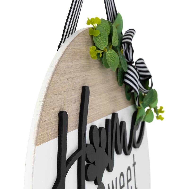 Home Sweet Home Paw Print Wall Sign - 15.75"