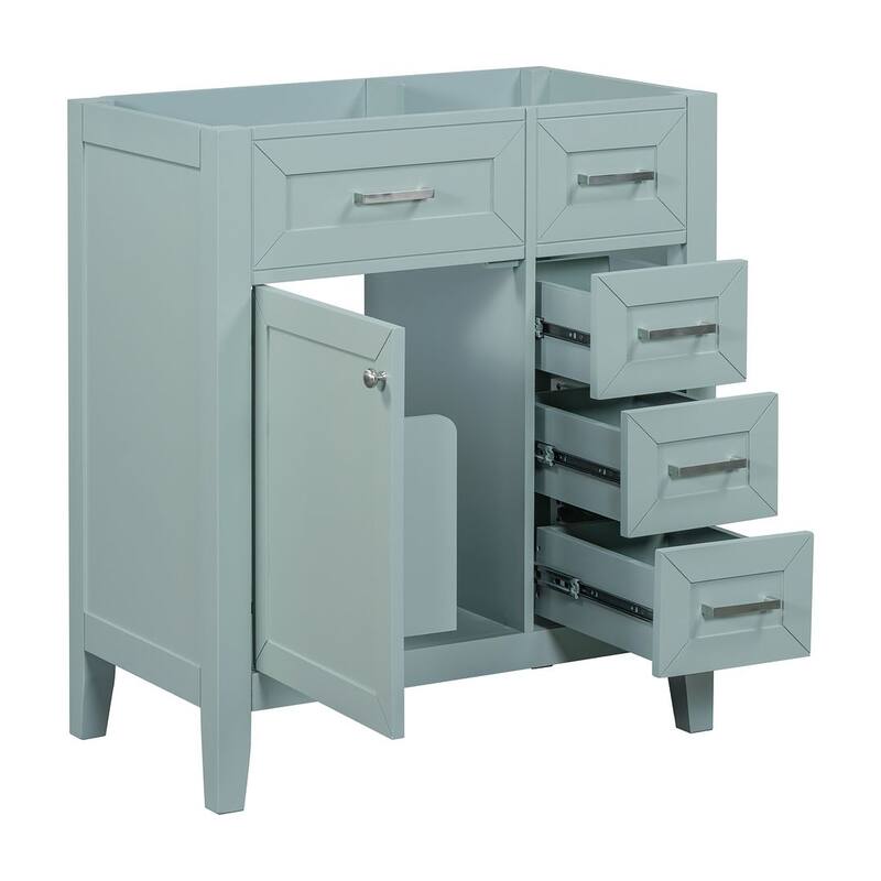 30" Solid Bathroom Vanity with Sink Set, Bathroom Cabinet with Drawers