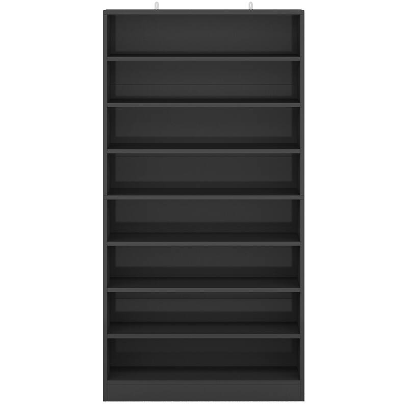 Wood Shoe Cabinet, Freestanding Shoe Storage Cabinet, Open Storage Shoe Organizer Entryway Shoe Rack Cabinet