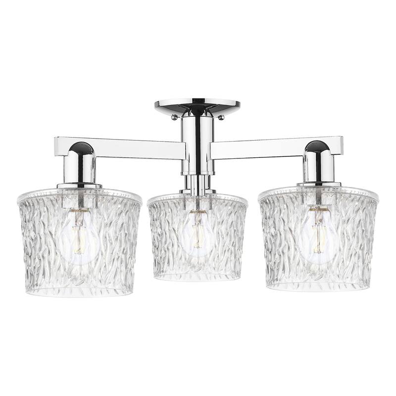 Innovations Lighting 716-3F-11-24 Niagara Semi-Flush Niagara 3 Light - Polished Nickel / Clear