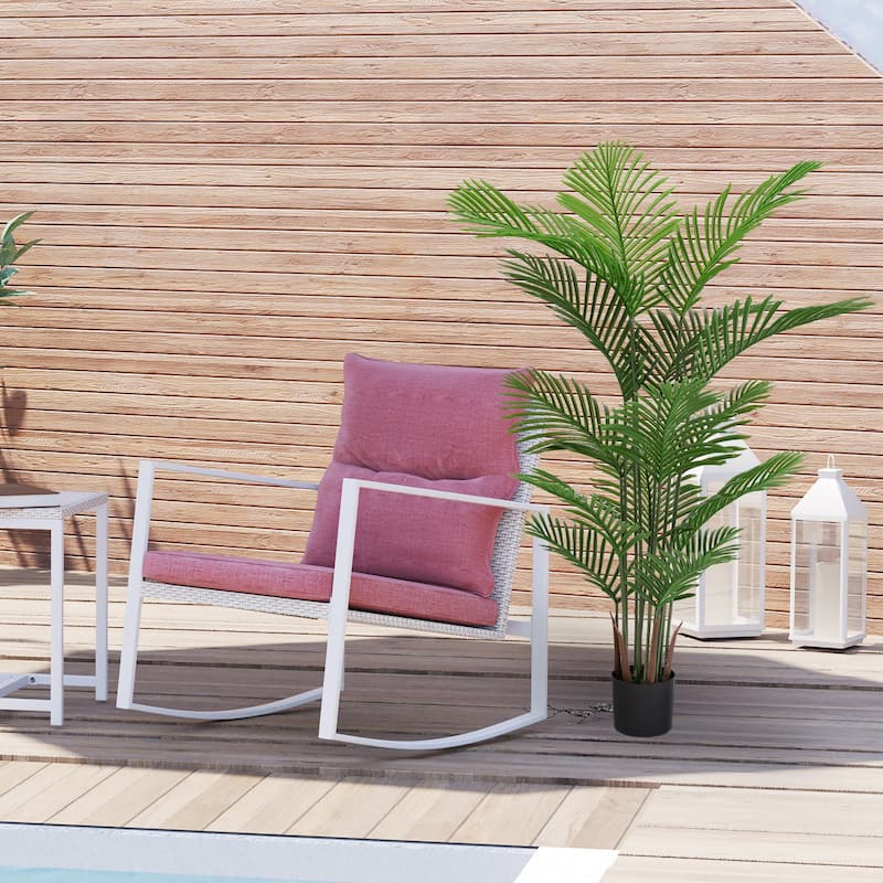 Artificial Areca Palm Plant, 5.2ft Tall Faux Tropical Dypsis Lutescens Tree in Pot, 2pcs/set