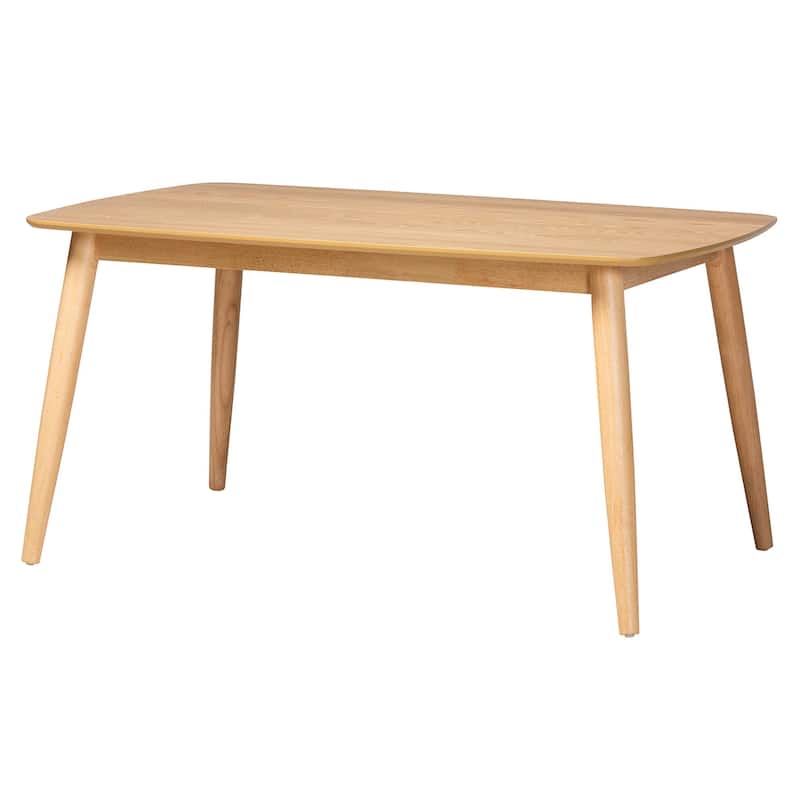 Flora Mid-Century Modern Finished Wood Dining Table - Natural Oak