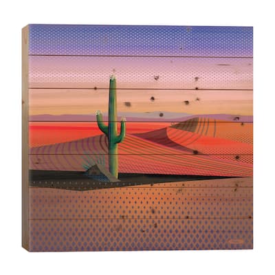 Saguaro Spiritual Print On Wood by Charles Harker - Multi-Color