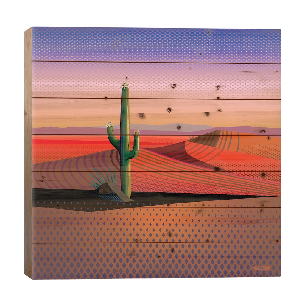 Saguaro Spiritual Print On Wood by Charles Harker - Multi-Color