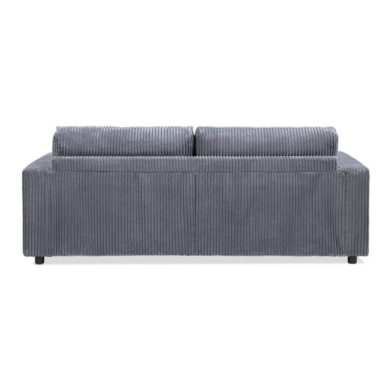 Jennifer Taylor Home Goliath 86" Oversized Double Chaise Lounge Sofa Bed, Carbon Gray Corduroy