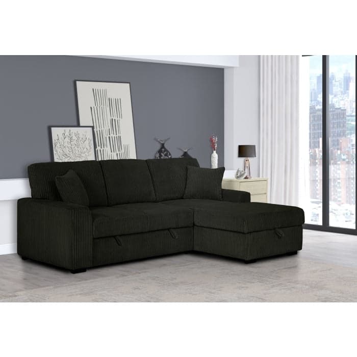 Modern Pull Out Sectional Sofa Bed with Storage, Convertible Living Room L-Shaped Couch