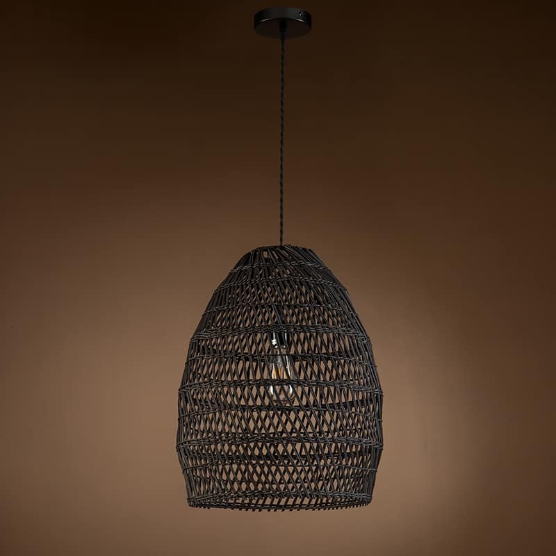 Veremund Light Bell Pendant Wicker Rattan Light - 19.7" x 15.7"
