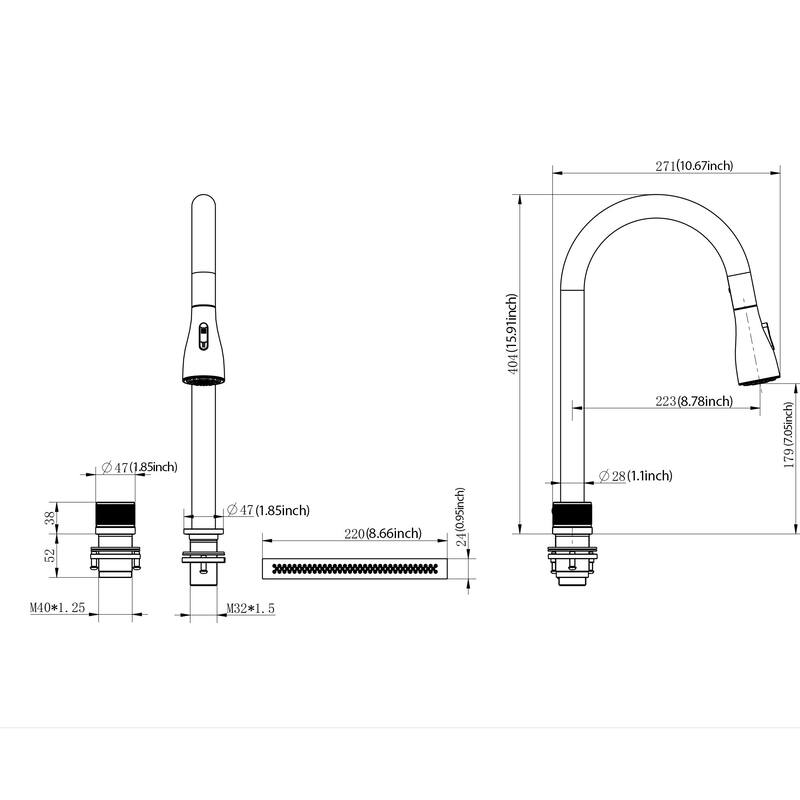 31.5 Inch Drop-in Single Bowl 16 Gauge Stainless Steel Kitchen Sink with Pull-Down Faucet - 31.5'' x 21'' x 9.4''