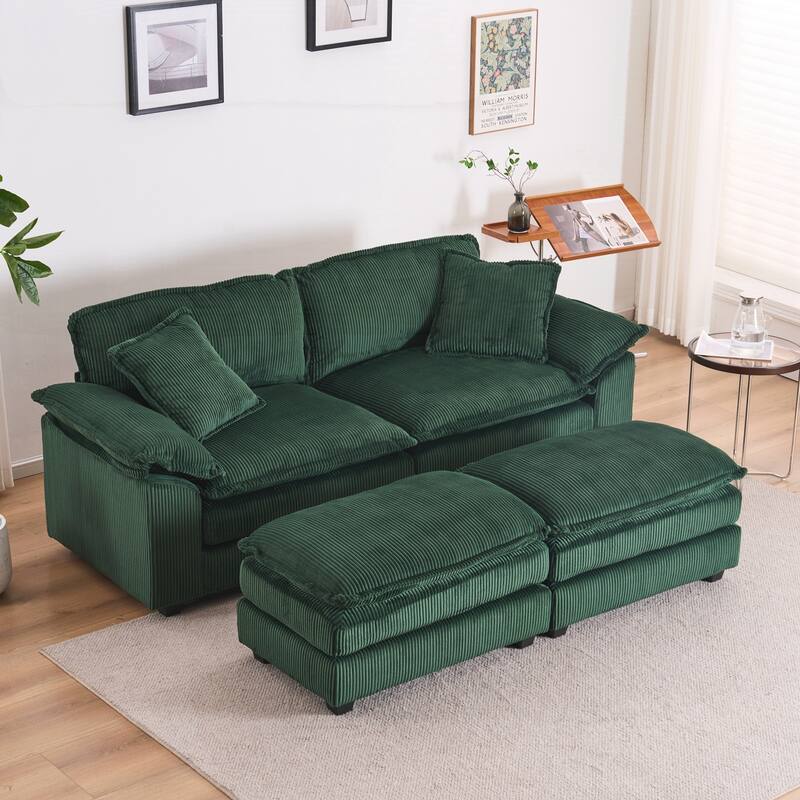 2-seats Sofa With 2 Back Pillows