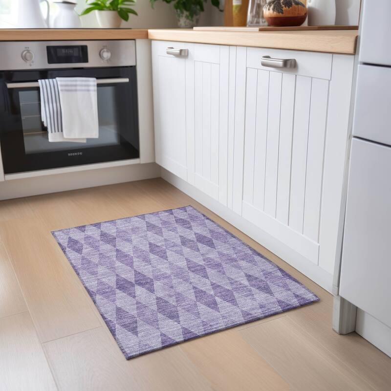 Mafi Modern Geometric Weather Resistant Blended Style Outdoor Rug