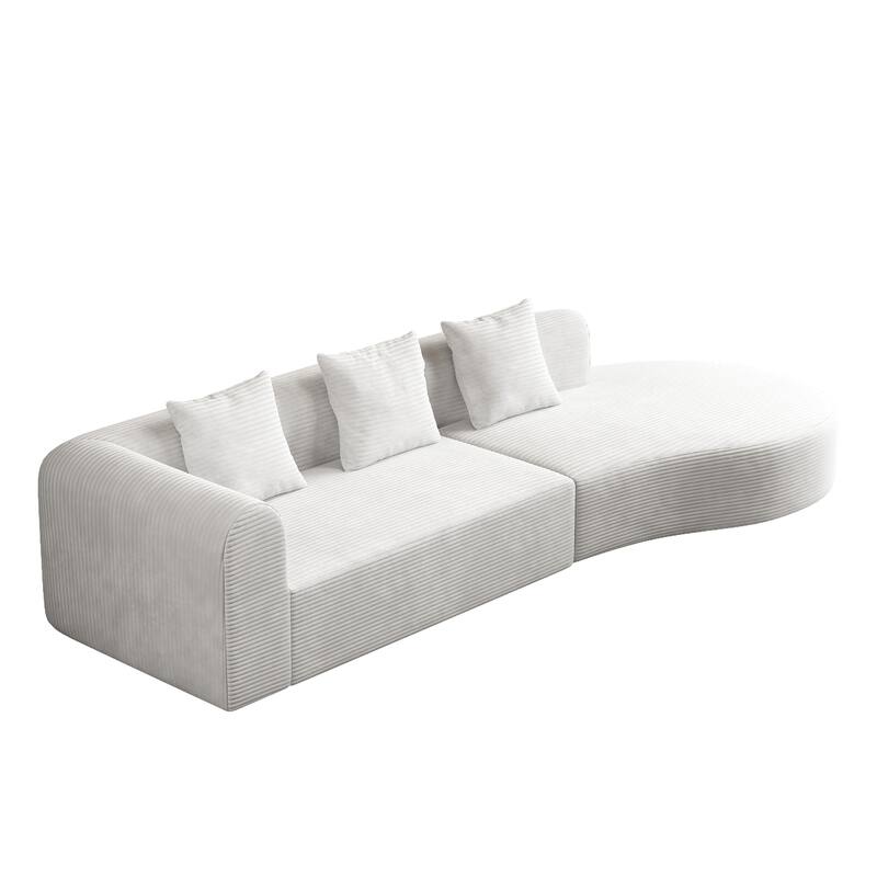 123*37 inch extra large deep modular sofa, cloud sofa 4-person sofa, can sit or lie down, living room corduroy modular s