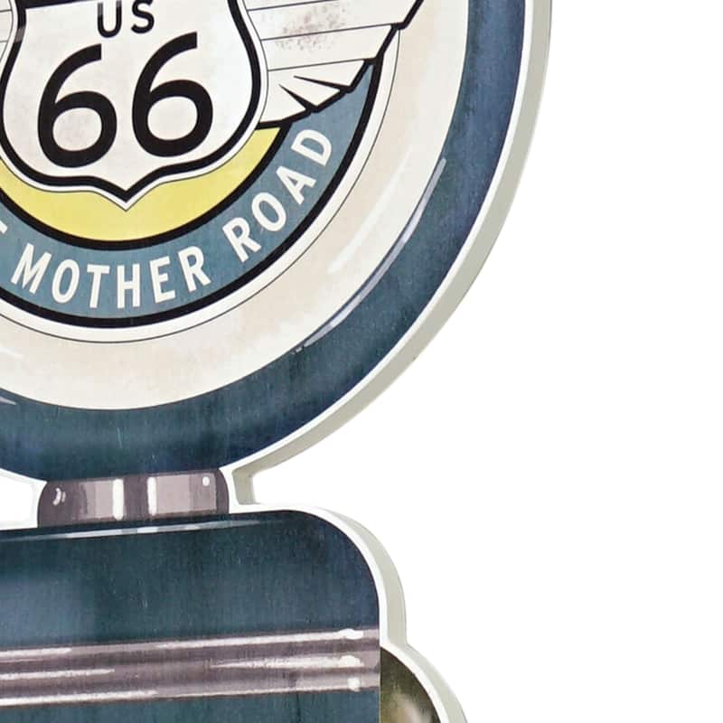 Licensed Historic Route 66 The Mother Road Gas Pump Plaque Wall Decor - 62" x 17" - 60.5" x 14.75"