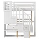 preview thumbnail 9 of 17, Full Loft Bed with Desk and Shelves, Two Built-in Drawers & Storage Staircase, Natural