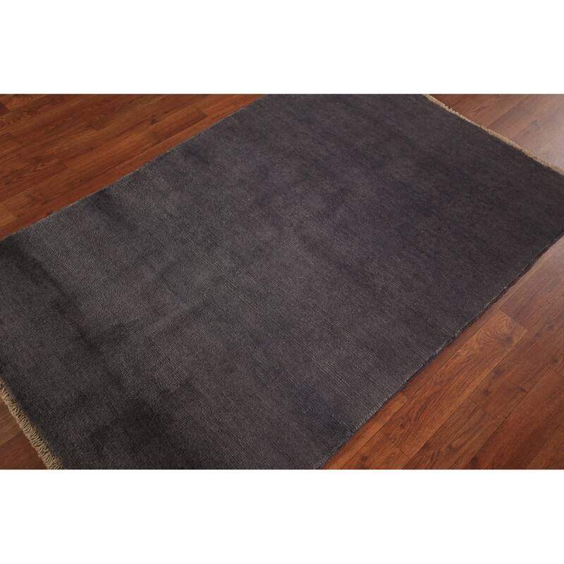 Gray Modern Gabbeh Oriental Foyer Rug Handmade Wool Carpet - 3'2" x 4'10"
