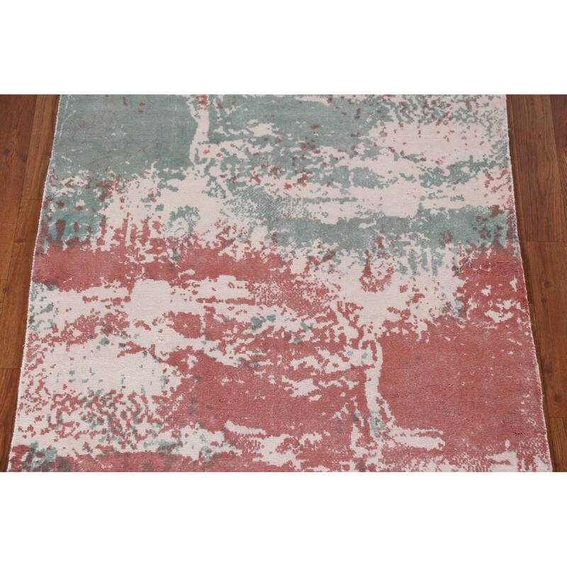 All-Over Abstract Contemporary Foyer Rug Handmade Wool Carpet - 3'3"x 6'3"