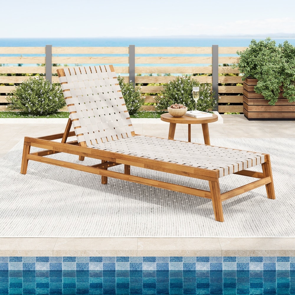 Christopher Knight Home - Benfield Outdoor Acacia Wood and Rope Chaise Lounge