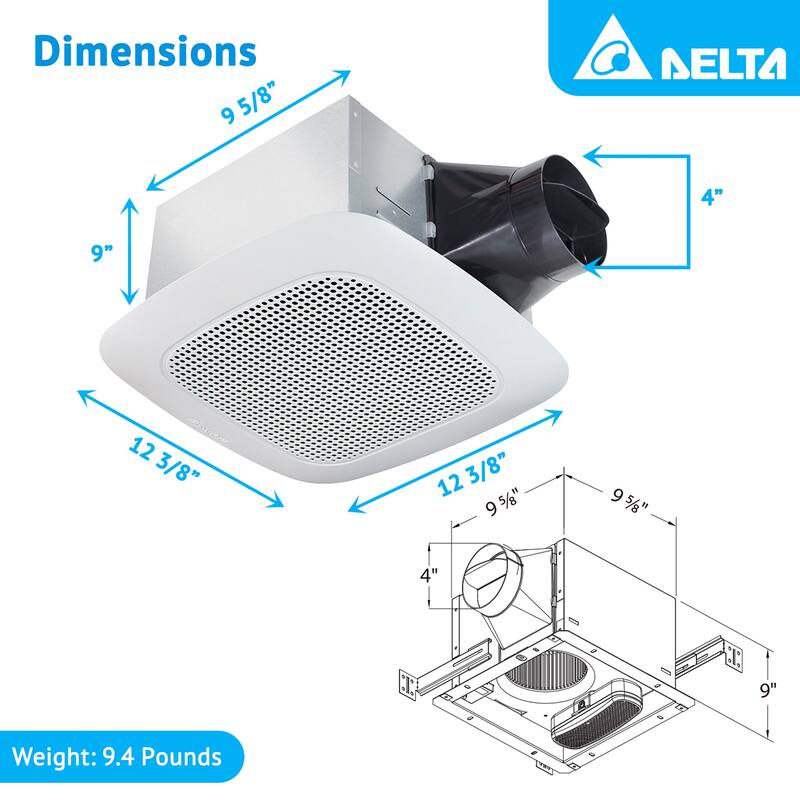 Delta Breez Signature 110 CFM Ceiling Exhaust Fan with Bluetooth Stereo Speaker - 7.52