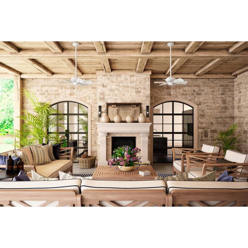 Casablanca 31" Wailea Outdoor Ceiling Fan with Pull Chain, Damp Rated - Exclusive SureSpeed!