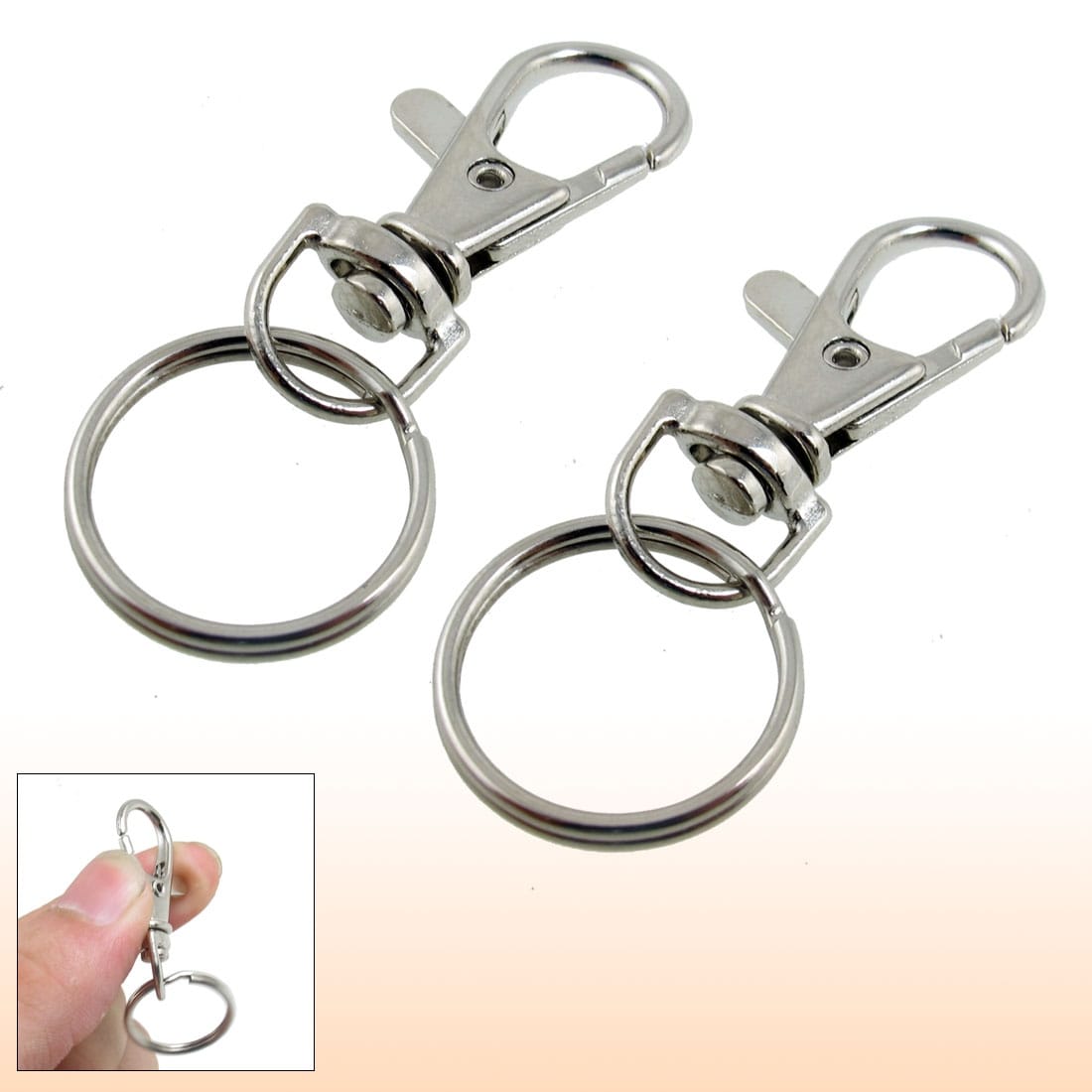 Belt Keeper Key Ring, 4Pcs Nylon Webbing Strap Key Chain Rotate
