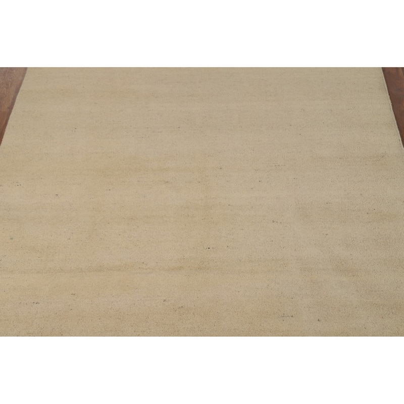 Modern Solid Gabbeh Oriental Rug Handmade Wool Carpet - 4'7"x 6'4"