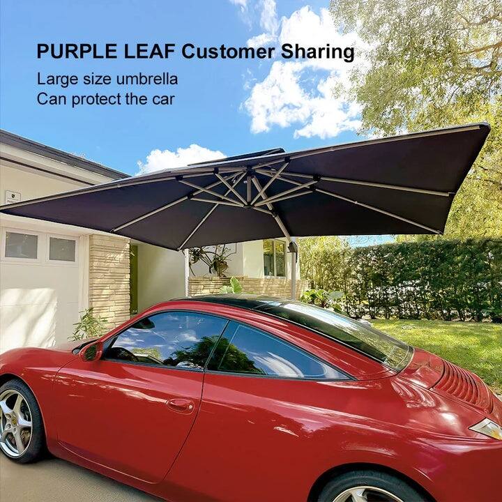 PURPLE LEAF 9 x 12ft Outdoor Rectangle Umbrella Large Cantilever Umbrella