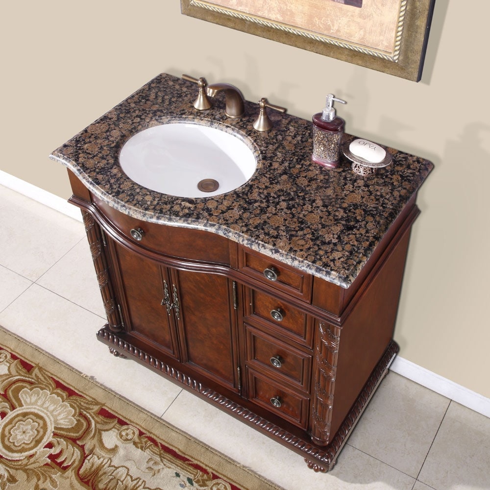 Silkroad single top sink bathroom vanity