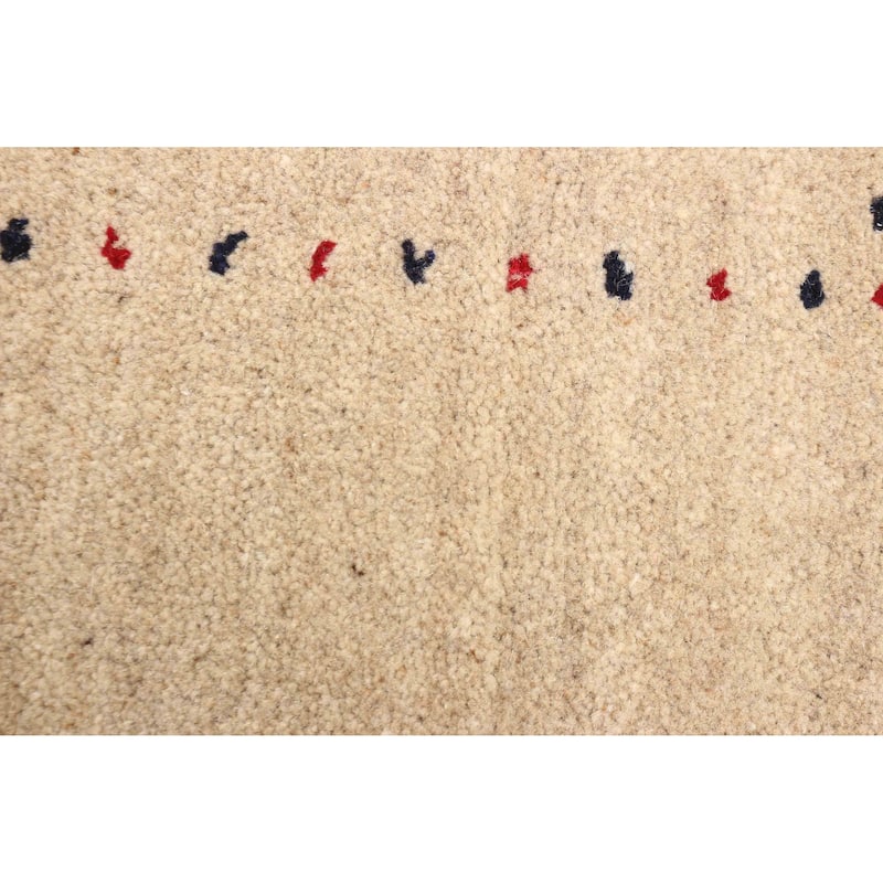 ECARPETGALLERY Hand Loomed Kashkuli Gabbeh Tan Wool Rug - 4'1 x 5'8