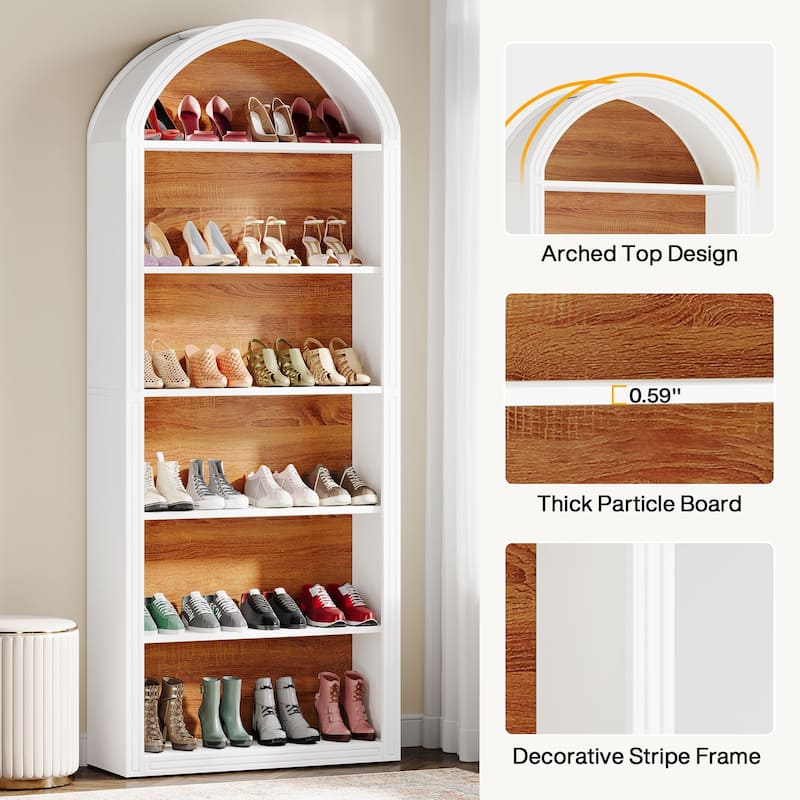 Tall Shoe Storage Cabinet, Freestanding Shoe Organizer