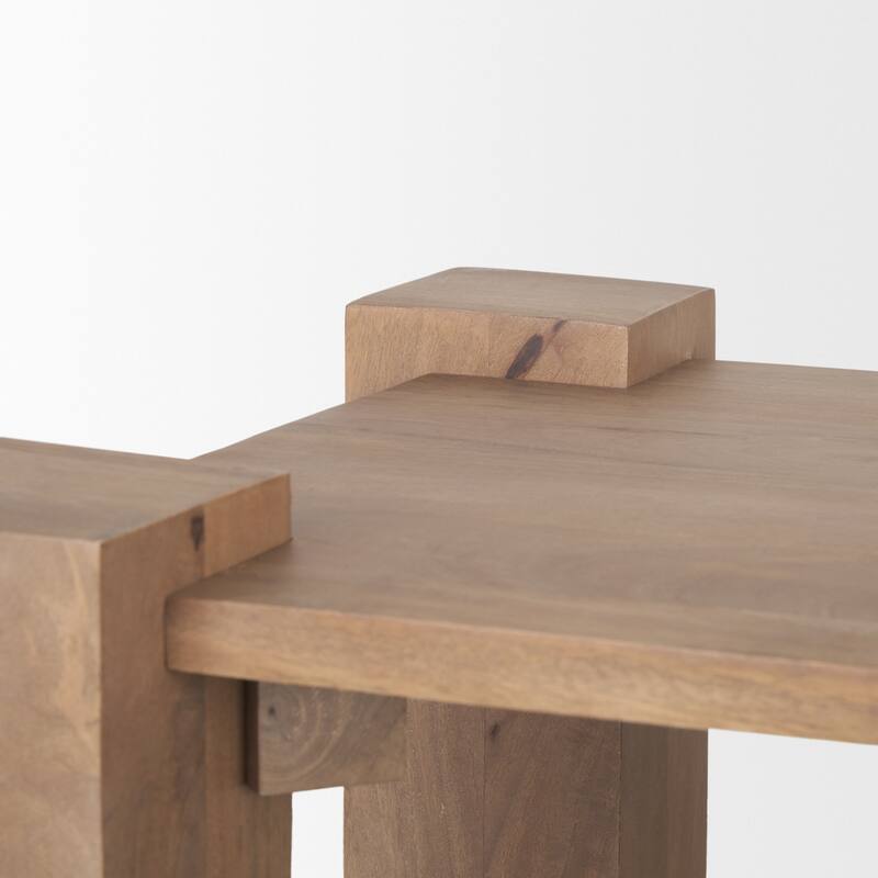 Beth Light Brown Wood Square Accent Table - 23.0L x 23.0W x 22.0H