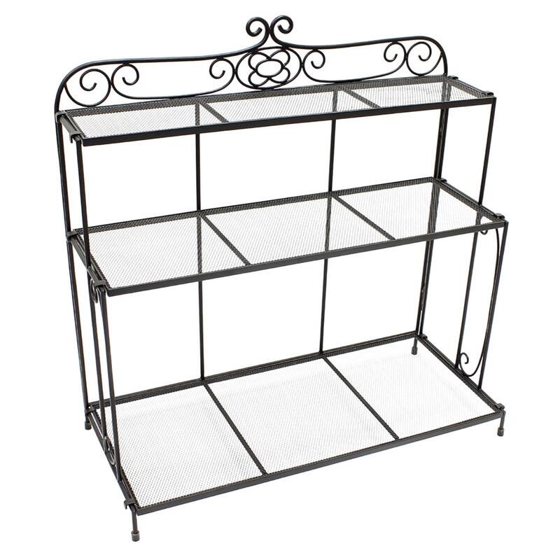Achla Designs Handy Gardeners Boot Tray Shelf, 36.5 Inch Tall, Black Powder Coat Finish